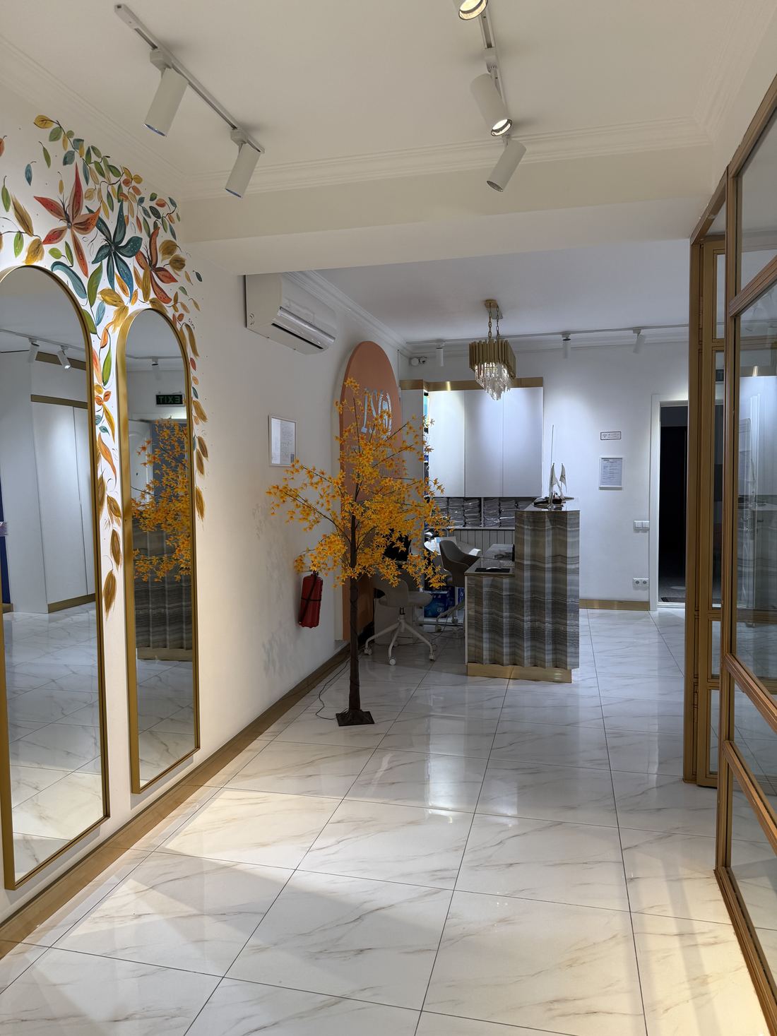 Hallway leading to the clinic reception